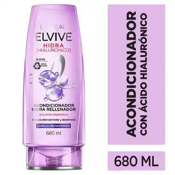 Tottus Acondicionador elvive hidratante hialuronico cabello deshidratado 680 ml oferta