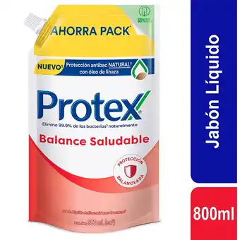 Tottus Jabon liquido protex antibacterial balance salud doyp 800 ml oferta