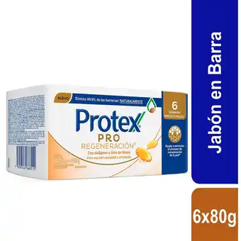 Tottus Jabon protex antibacterial pro regeneracion 80 gr 6 unidades oferta