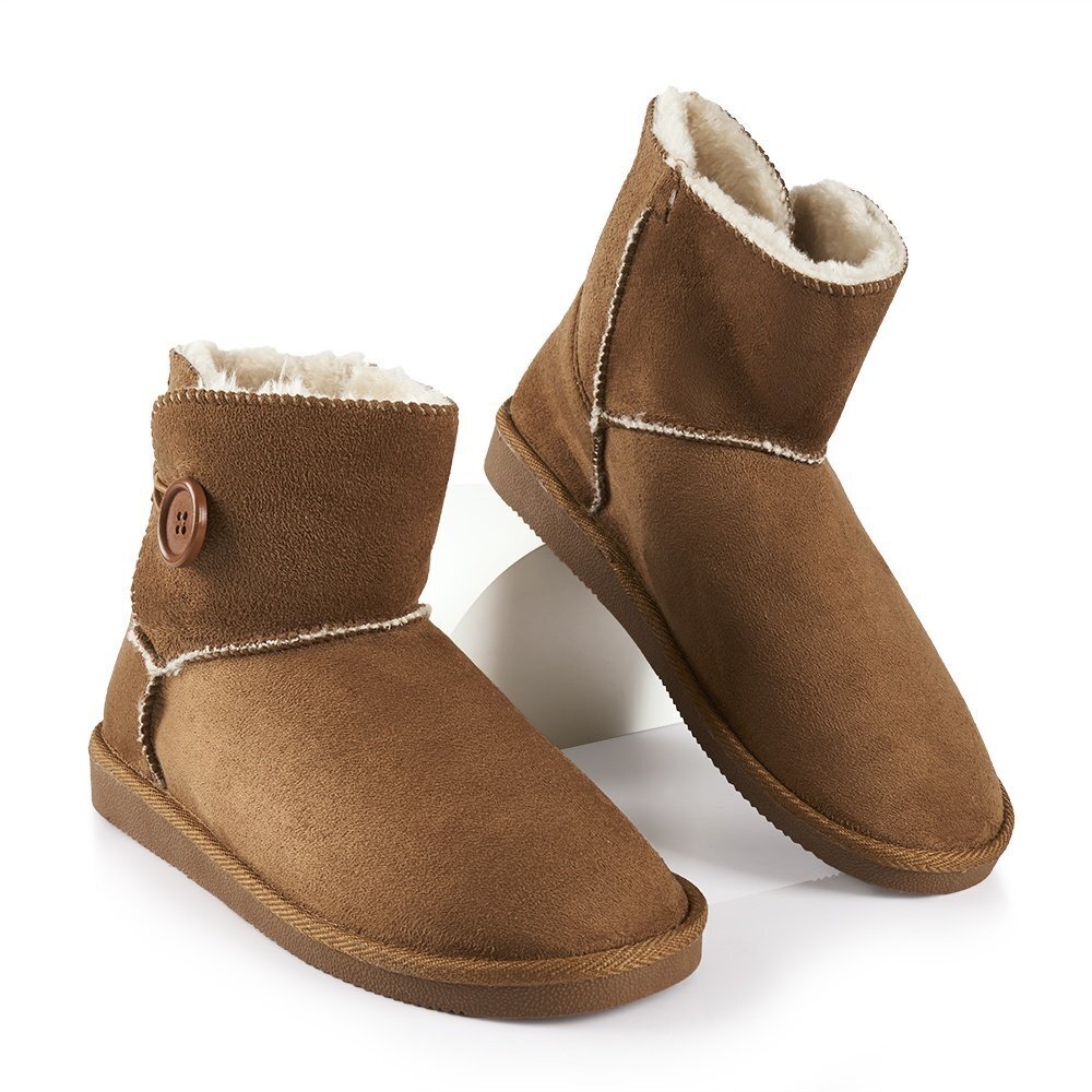Botas clásicas mujer talla 35 camel con botón oferta en Tottus