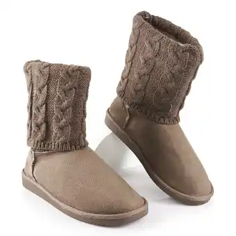 Tottus Botas clásicas mujer talla 35 taupe tejida oferta
