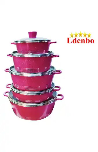 Tiendas EFE Set de ollas ldenbo ldb-012-r 10 piezas rosado oferta