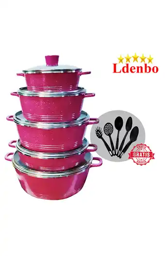 Tiendas EFE Set de ollas ldenbo ldb-5pc-r 10 piezas rosado oferta