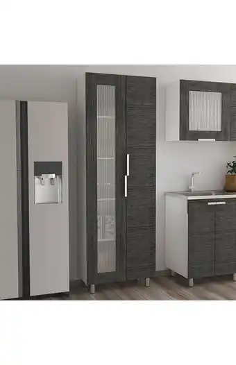 Tiendas EFE Mueble alacena tuhome fendi - roble gris/blanco oferta