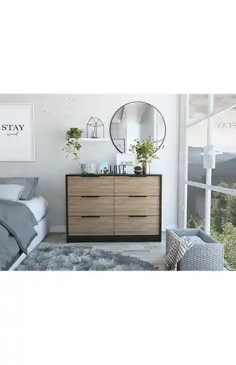 Tiendas EFE Cómoda tuhome kaia 4 cajones/2 puertas - wengue / miel oferta