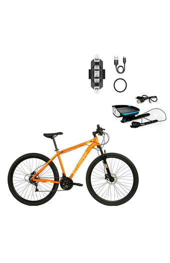 Tiendas EFE Bicicleta aluminio xclusive aro 29" nn f. disco hidráulico + kit de luces delanteras celeste y traseras blanco oferta