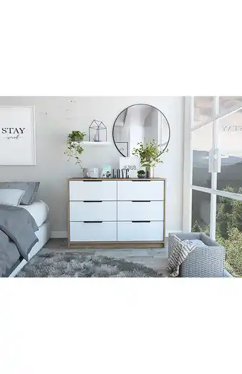 Tiendas EFE Cómoda tuhome kaia 4 cajones/2 puertas - miel / blanco oferta