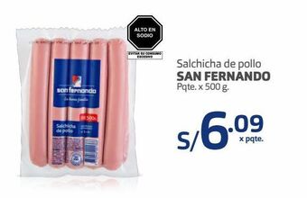 Makro Salchicha de pollo san fernando pqte. x 500 g oferta
