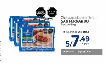 Makro Chorizo cocido parrillero san fernando pqte. x 480 g. oferta