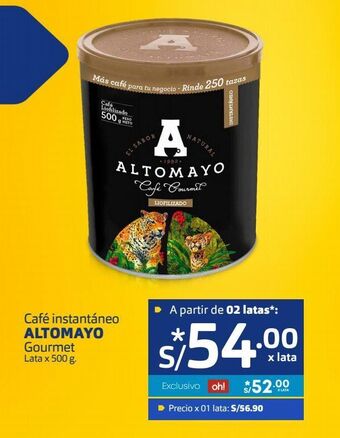 Makro Café instantáneo altomayo gourmet lata x 500 g oferta
