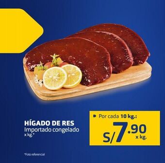 Makro Hígado de res importado congelado x kg oferta