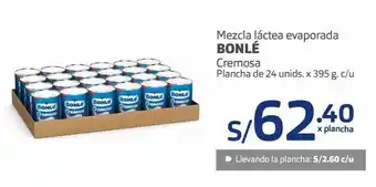 Makro Mezcla láctea evaporada bonlé cremosa plancha de 24 unids. x 395 g. c/u oferta