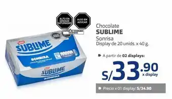 Makro Chocolate sublime sonrisa display de 20 unids. x 40 g. oferta