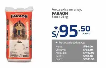 Makro Arroz extra nir añejo faraon saco x 25 kg. oferta
