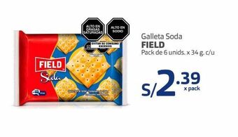 Galleta soda field pack de 6 unids. x 34 g. c/u