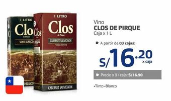 Makro Vino clos de pirque caja x 1 l oferta