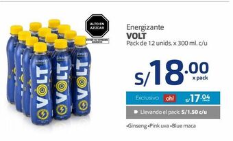 Makro Energizante volt pack de 12 unids. x 300 ml. c/u oferta