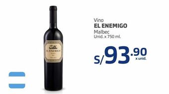 Makro Vino el enemigo malbec unid. x 750 ml. oferta