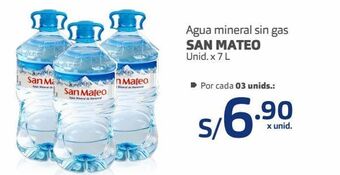 Makro Agua mineral sin gas san mateo unid. x 7 l oferta