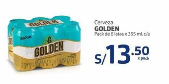 Makro Cerveza golden pack de 6 latas x 355 ml. c/u oferta