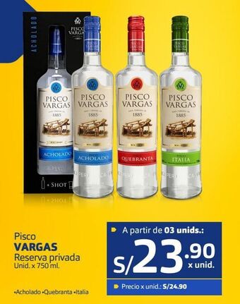 Makro Pisco vargas reserva privada unid. x 750 ml oferta