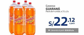 Makro Gaseosa guaraná pack de 4 unids. x 3 l c/u oferta