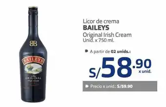 Makro Licor de crema baileys original irish cream unid. x 750 ml. oferta