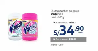 Makro Quitamanchas en polvo vanish x 900g oferta