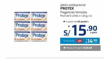 Makro Jabón antibacterial protex 6un x 120g oferta