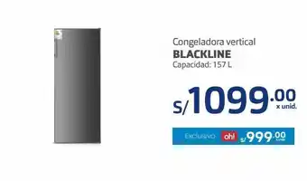 Makro Congelador vertical blackline 157l oferta