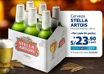 Makro Cerveza stella artois pack de 6 botellas x 330ml oferta