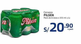 Makro Cerveza pilsen pack de 6 latas x 355 ml. c/u oferta