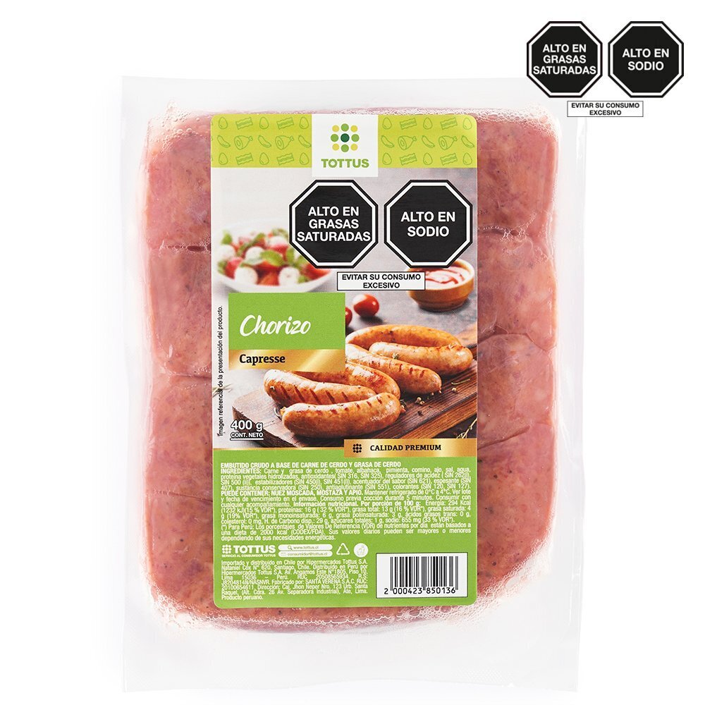 Tottus Chorizo caprece tottus 400 gr oferta