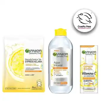 Tottus Rutina básica anti manchas express aclara garnier skin active oferta