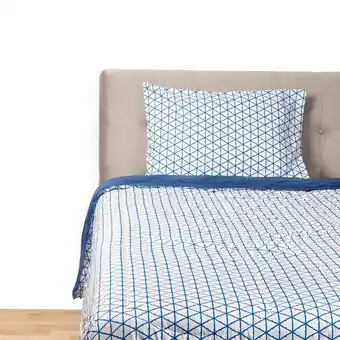 Tottus Cubrecama estampado 1.5 pz geo azu oferta
