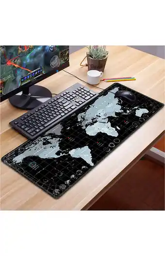 Tiendas EFE Mouse pad xl 30x80cm mapa negro b oferta
