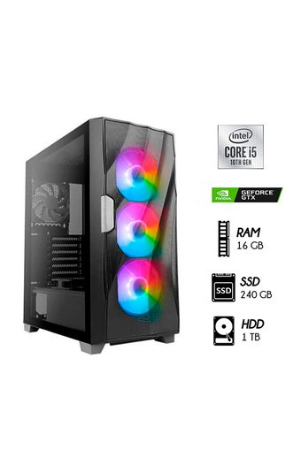 Tiendas EFE Computadora pc gamer intel core i5-10th ram 16gb disco 1tb ssd 240gb video gtx 1050 4gb case led oferta