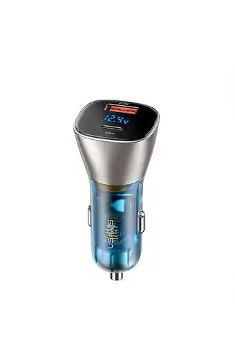 Tiendas EFE Cargador auto digital dual fast usb+type-c 72w acero oferta