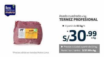 Makro Asado cuadrado x kg. ternez profesional oferta