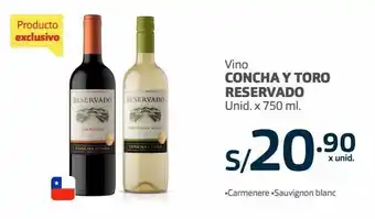 Makro Vino concha y toro reservado unid. x 750 ml. oferta