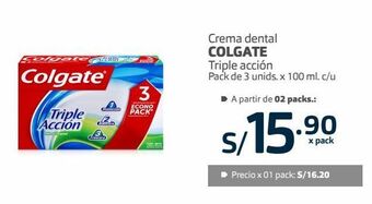 Makro Crema dental colgate triple acción pack de 3 unids. x 100 ml. c/u oferta