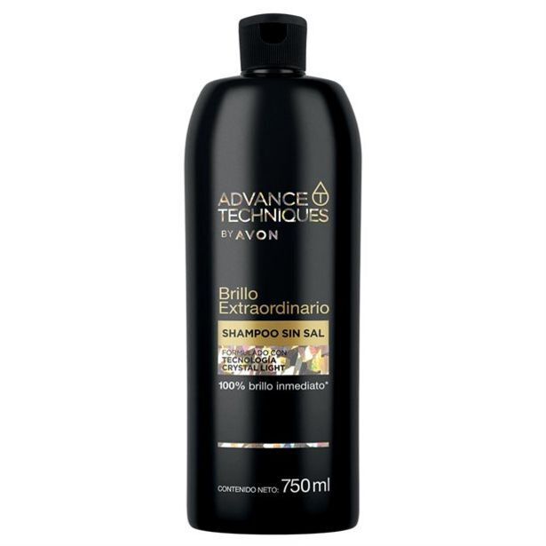 Avon Advance techniques shampoo sin sal brillo extraordinario formulado crystal light 750 ml oferta