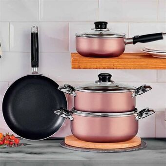 Avon Bateria de ollas 7 piezas aluminio golden oferta