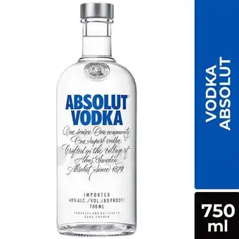Vivanda Vodka absolut clásico botella 750ml oferta