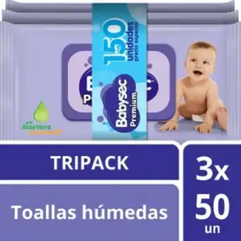 InkaFarma Tripack toallas húmedas babysec premium - pack 3 un oferta