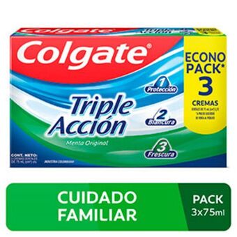 Mifarma Crema dental colgate triple acción sabor menta original - pack 3 un oferta