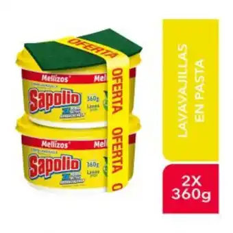 Freshmart Lavavajilla pasta sapolio limón - pack duo 360 gr - pack oferta