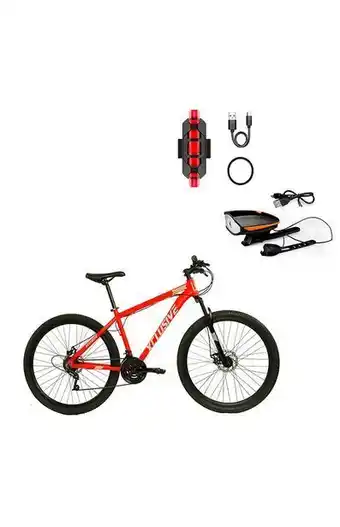 Tiendas EFE Bicicleta aluminio xclusive aro 27' rg f. disco hidráulico + kit de luces delanteras naranja y traseras rojo oferta