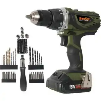 Maestro Taladro percutor 18v + set bauker oferta