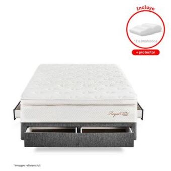 Paraiso del Perú Cama con cajones royal cloud | queen oferta